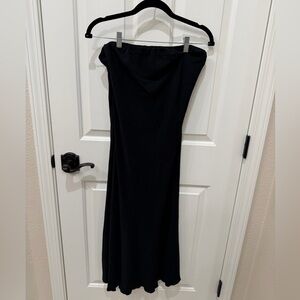 See You Monday Black Strapless Maxi Dress